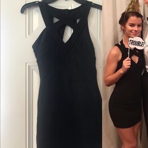 Black body-con dress